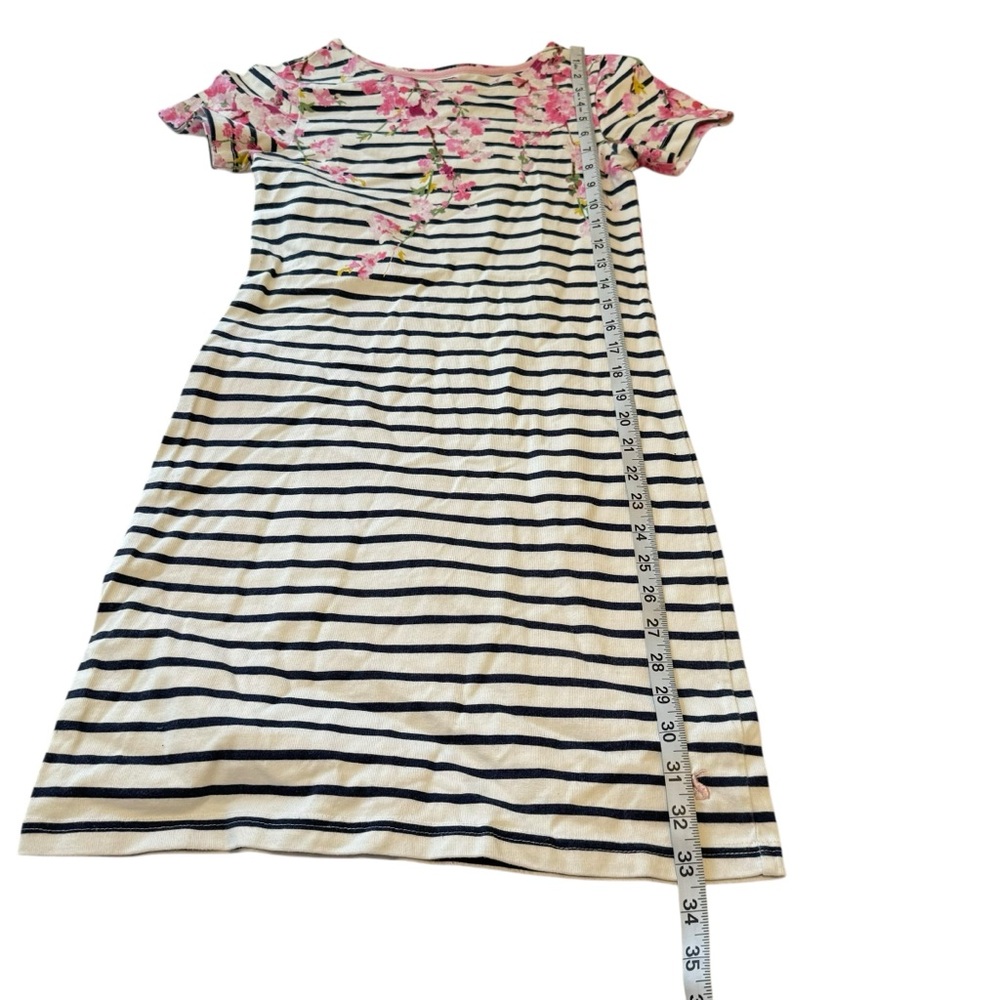 Joules Clothing Floral Print Womens Mini Striped T-Shirt Dress Size 2 - Picture 8 of 11